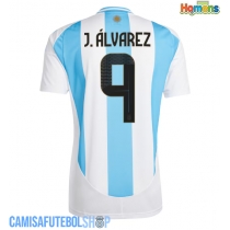 Camisa de time de futebol Argentina Julian Alvarez #9 Replicas 1º Equipamento Copa America 2024 Manga Curta